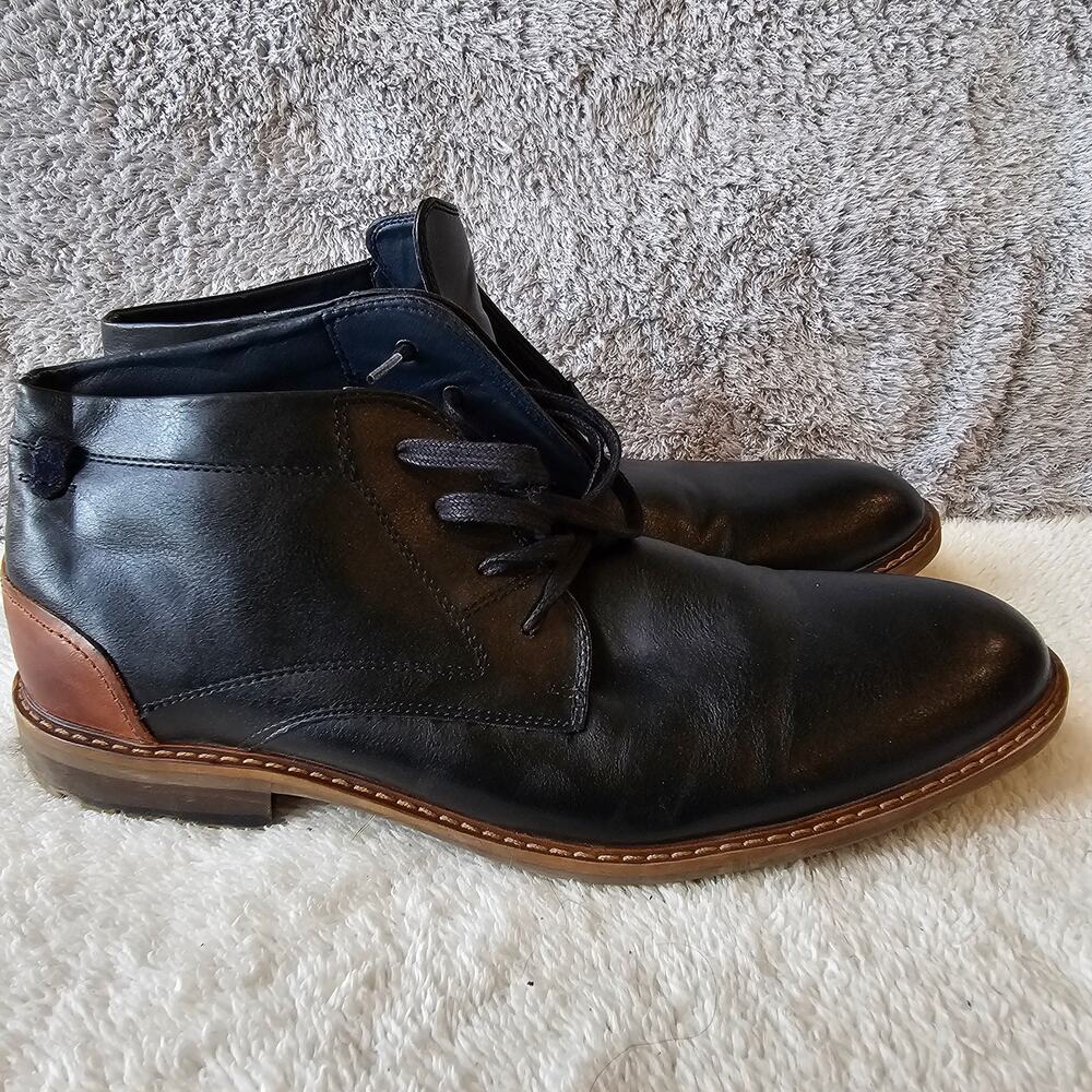 Restoration Men's Wayne Leather Lace Up Chukka Ankle Boot Shoes Size‎ 13 Black